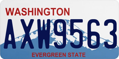 WA license plate AXW9563