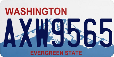 WA license plate AXW9565