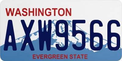 WA license plate AXW9566