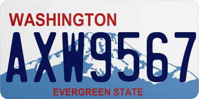 WA license plate AXW9567