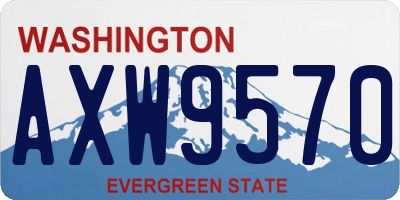WA license plate AXW9570