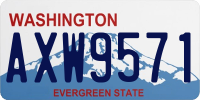 WA license plate AXW9571