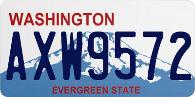 WA license plate AXW9572