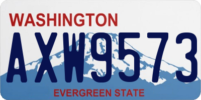 WA license plate AXW9573