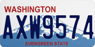 WA license plate AXW9574