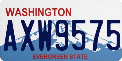 WA license plate AXW9575
