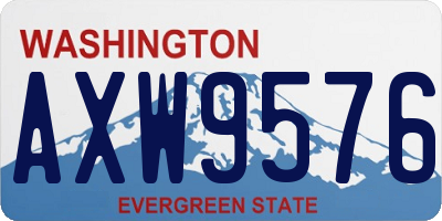 WA license plate AXW9576