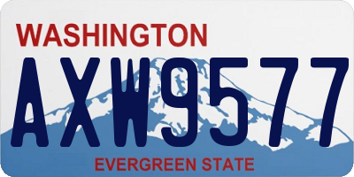 WA license plate AXW9577