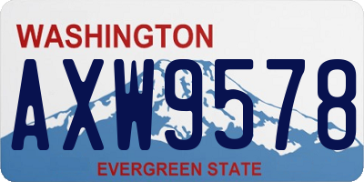 WA license plate AXW9578