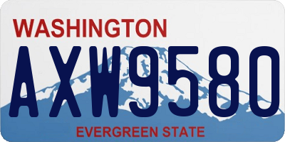WA license plate AXW9580