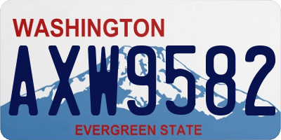 WA license plate AXW9582