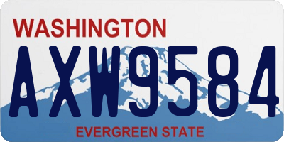 WA license plate AXW9584