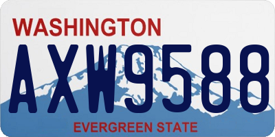 WA license plate AXW9588