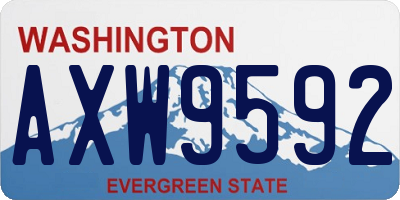 WA license plate AXW9592