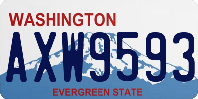 WA license plate AXW9593