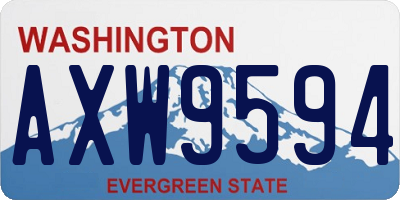 WA license plate AXW9594