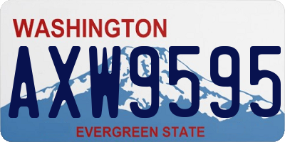 WA license plate AXW9595