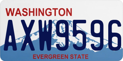 WA license plate AXW9596