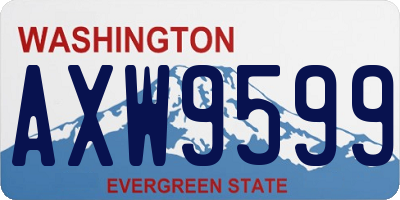 WA license plate AXW9599