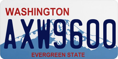 WA license plate AXW9600