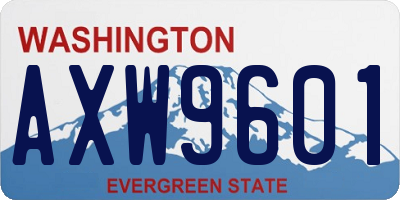 WA license plate AXW9601