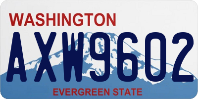 WA license plate AXW9602