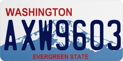 WA license plate AXW9603