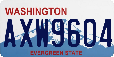 WA license plate AXW9604