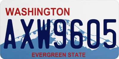 WA license plate AXW9605