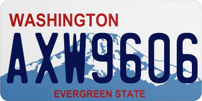 WA license plate AXW9606