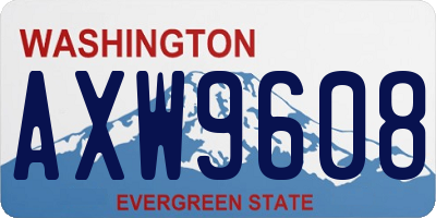 WA license plate AXW9608