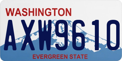 WA license plate AXW9610