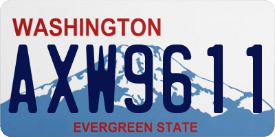 WA license plate AXW9611