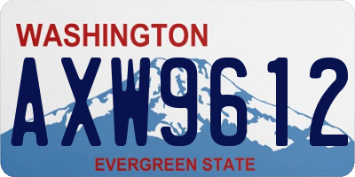 WA license plate AXW9612