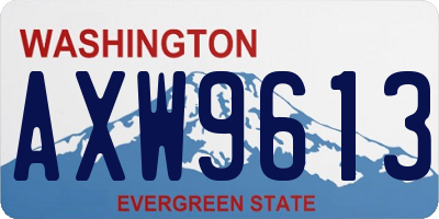 WA license plate AXW9613