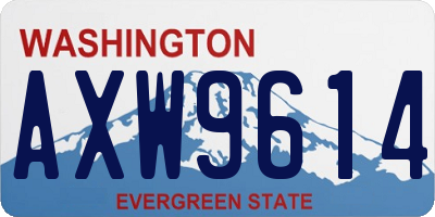 WA license plate AXW9614