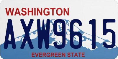 WA license plate AXW9615