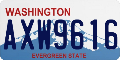 WA license plate AXW9616
