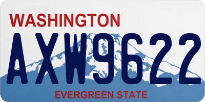 WA license plate AXW9622