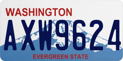 WA license plate AXW9624