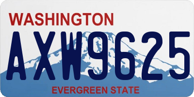 WA license plate AXW9625