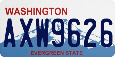 WA license plate AXW9626