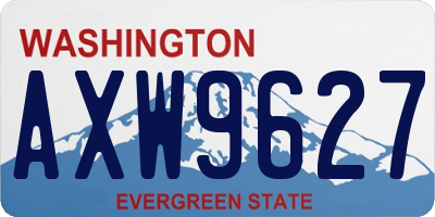 WA license plate AXW9627