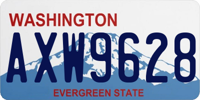 WA license plate AXW9628