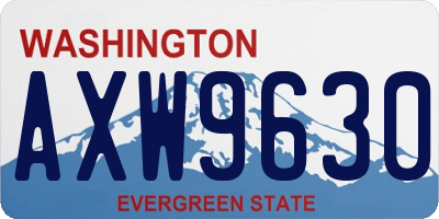 WA license plate AXW9630