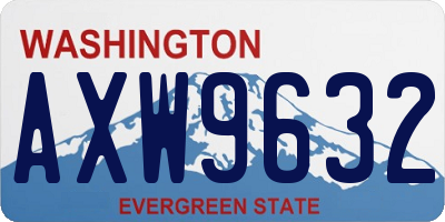 WA license plate AXW9632