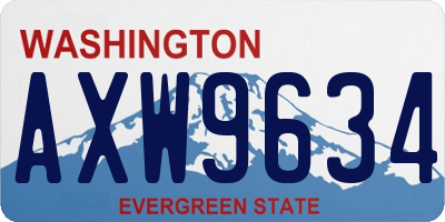WA license plate AXW9634