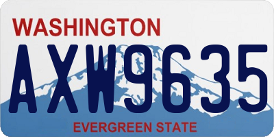 WA license plate AXW9635