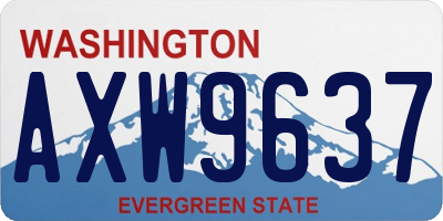 WA license plate AXW9637
