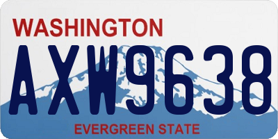 WA license plate AXW9638